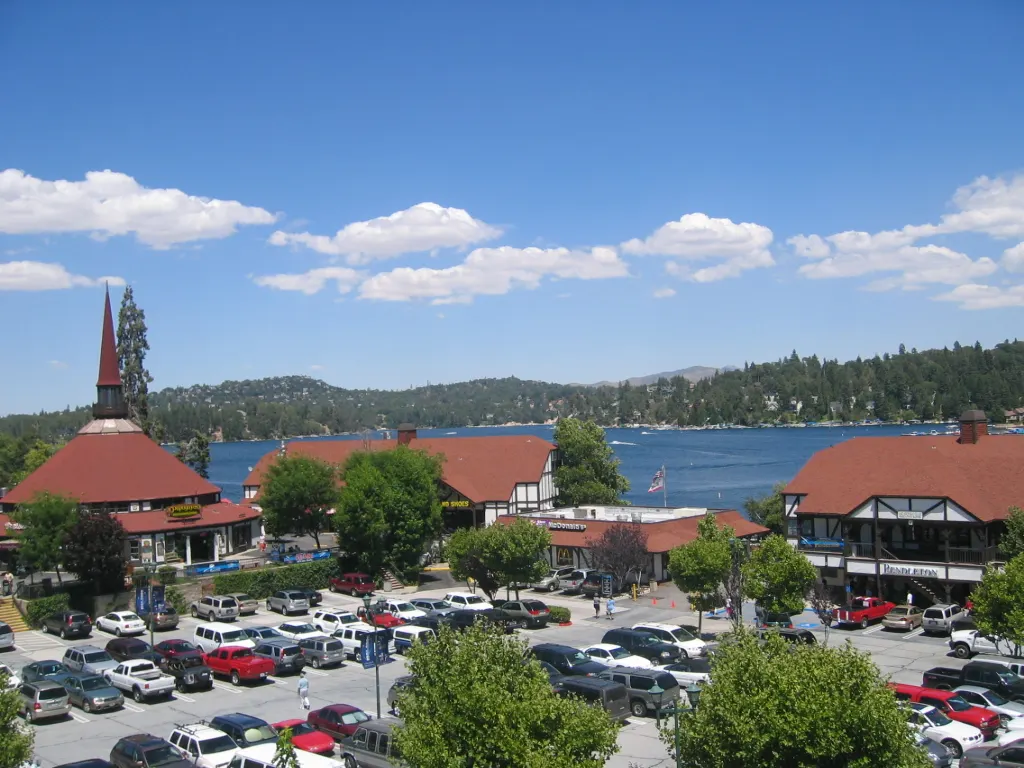 Lake Arrowhead Village shops and waterfront for a pet-friendly mountain walk