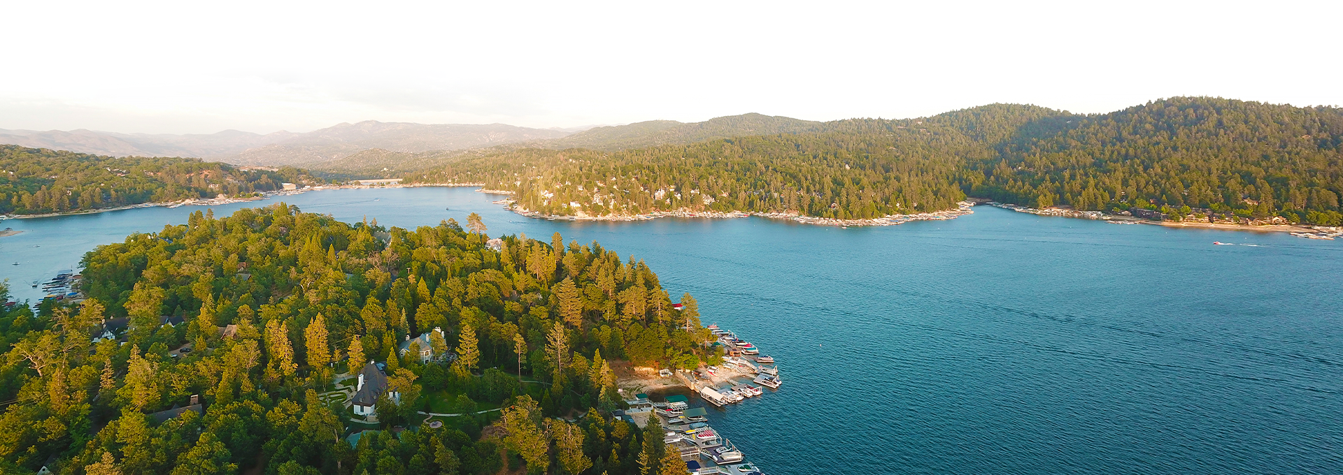 Lake Arrowhead mountain and water view